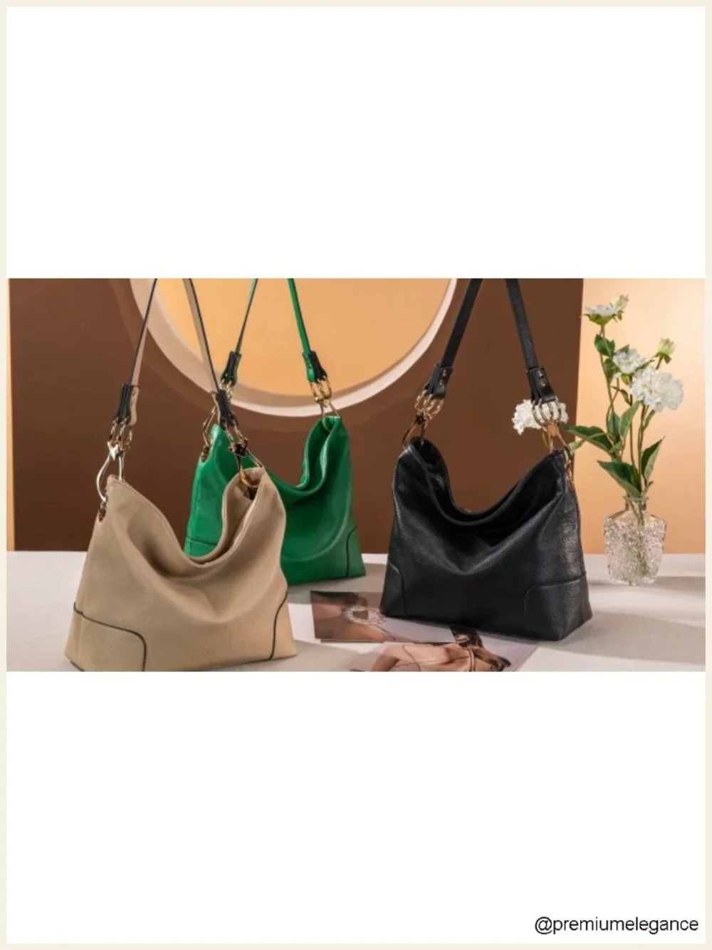 Faux Leather Hobo Bag Top Handle Satchel Shoulder Purse Bucket Handbag